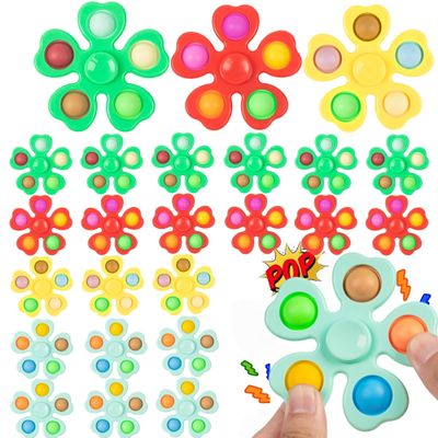 24 Pcs Fidget Spinners Bulk-Mini Pop Bubble Fidget Spinner Toys for Kids Valentine Day Gifts Party Favors,Birthday Return Gifts Goodie Bags Stuffers,Treasure Box Classroom Rewards Carnival Prizes