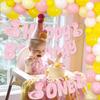 Duck 1st Birthday Decorations Pink Glitter One Lucky Duck High Chair Banner Birthday Banner Cake Topper Number 1 Foil Balloon Balloon Garland Arch Kit for Girls First Bday Party Supplies view 2