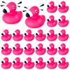 24 Pcs Flamingo Rubber Ducks,Cruise Ducks,Rubber Ducks in Bulk,Pink Flamingo Ducks Floating Squeaky Mini Ducks for Party Favors,Car Dashboard Decorations view 1