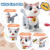 Gray Walking Cat Set Interactive Toy Cat for Girl Repeat What You Say Toy Kitten Talking Singing Dancing Touch Control Robot for Kid with Leash Wagging Tail Nodding Plush Electric Kitty view 2