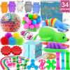 34 Pcs Fidget Toys, Stress Relief Fidget Sensory Toys for Kids Adults Boys Girls ADHD OCD Anxiety Autism, Treasure Box Prizes Classroom Rewards Party Favors Carnival Prizes Goodie Bag Stuffers Gifts view 1