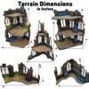 10th Edition 40k Tournament Terrain Set, 3dPrinted Wargame Terrain 28mm Scale Buildings in Ruins, Imperialis Sci fi Gothic Wargaming Scenery view 2