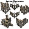 10th Edition 40k Tournament Terrain Set, 3dPrinted Wargame Terrain 28mm Scale Buildings in Ruins, Imperialis Sci fi Gothic Wargaming Scenery view 3