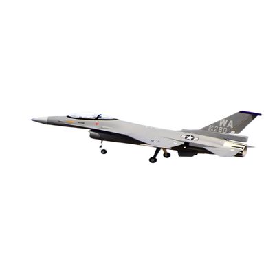 ToysCentral Basics Model Airplane F16 70mm 12 Blades Fighting Falcon RTF RC Planes, Large, Gray