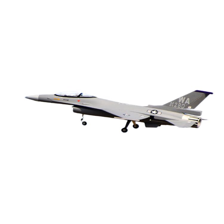 ToysCentral Basics Model Airplane F16 70mm 12 Blades Fighting Falcon RTF RC Planes, Large, Gray