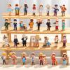 Blosssound 30 Pcs Wooden Community Helpers Toys Multicultural Career Wooden People Figures Small Diversity Professionals Wood Blocks for Preschool Classroom Play Games Educational Activity Supplies view 1