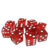 10Pcs 19mm 6-Sides Dice Transparent Red Polyhedral Acrylic Dice Set for Table Games view 1
