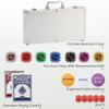 300pcs Poker Chip Set Denominations Poker Chip Set Numbered Chips Texas Holdem,Professional Casino Chips,Clay 11.5 Gram Chip Aluminum Case Texas Holdem Chips Blackjack Gaming Poker Games Poker Set view 2