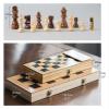 Chess Set International Chess Board Game 15in Chess Set Magnetic Travel Chess Set Folding Wooden Set With Storage Slot Chess Set Full Size view 2