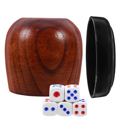 Abaodam Dice Cup Set with Lid and 5 Small Dice for Board Games Family Gatherings Indoor Entertainment 2.67X2.55 Inch Shaker Game Accessories