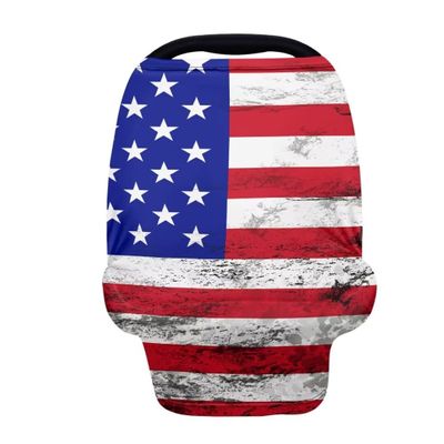 Coldinair Vintage American Flag Baby Car Seat Covers for Boys or Girls,Multi-use Cover,Baby Carseat Canopy,Nursing Cover for Breastfeeding