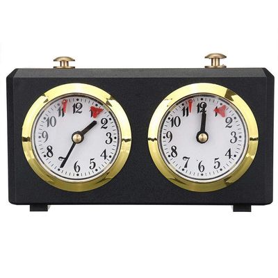 XUEYEGONGJI Chess Clock Timer Mechanical Chess Clock Vintage Game Timer Count UP/DOWN Portable for Chess Game Chess Clock, Black