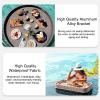 Gtzly Round Rattan Woven Serving Tray Rattan Floating Breakfast Tray with Handles, Swimming Pool Floats, Essential Floating Food Tray for Pool Activities (Color : White, Size : 80 * 80 * 20cm) view 4