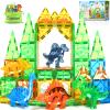 Coodoo Dinosaur Toys Magnetic Tiles 3D Movable Dinos for Kids 3-5 5-7 Toddler Outdoor Sensory Toys, STEM Educational Magnetic Blocks for 3+ Years Old Boys Girls Kids Toy view 1