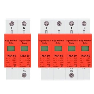 PGMTDEFXJO Circuit Breaker AC SPD.DIN Rail 2. 0ka 40ka 30ka 60ka 2p 4p 385V House Lightning Surge Arrester Protect Protection Low Voltage Arrester Device (Color : 30-60ka, Size : 2)