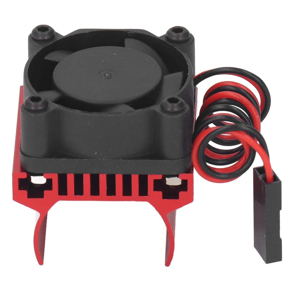 flexman RC Motor Cooling Fan, Aluminum Alloy RC Car Motor Fan, Strong Heat Dissipation Heatsink Fan for 1/18 Remote Control Car (Red)