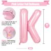 Pink Letter K Balloons,40 Inch K Letter Balloon Light Pink,A to Z Alphabet Polyester Film Helium Custom Letters Balloon for Birthday Anniversary Baby Shower Wedding Party Decorations view 2