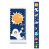 Baby Height Growth Chart - Canvas Height Chart for Kids Baby Child Toddler Boys Girls Growth Chart for Wall Room Nursery Decor Hangable and Removable Measuring Wall Ruler (Space, Beige Wood) view 1