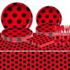 81Pcs Ladybug Party Tableware Set Ladybug Birthday Party Supplies,Paper Plates,Napkins,Cup,knives,Spoons and Forks view 2