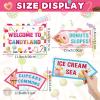 20 Pieces Candyland Decorations Welcome to Candyland Signs Candy Party Decorations for Kids Girls Candy Land Themed Birthday Party Halloween Christmas Trunk or Treat Car Decorations view 4