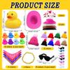 16 Set 64 PCS Mini Duck Bulk Decoration with Hat Scarf Necklace and Sunglasses for Birthday Baby Shower Swimming Party Favor Decorations view 2