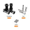 MECCANIXITY 4pcs 12mm Wheel Hex Drive Hubs Adapter Combiner Coupler, Aluminum 25mm Extension with Nut Latch for 1/10 RC Crawler Car Parts, Black view 3
