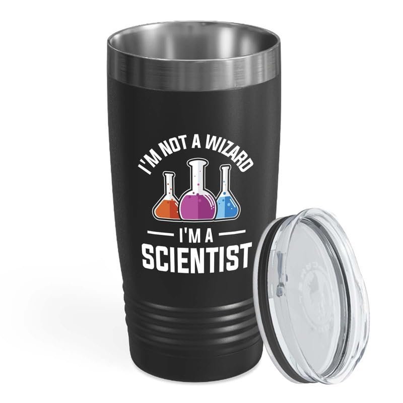 Scientist Black Edition Viking Tumbler 20oz - not a wizard - Engineer Physics Chemisty Researcher Biologist Theorist Scientific Natural Philosophy Elements Teacher Degree