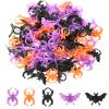 FOIMAS 100pcs Halloween Party Favor Spider Ring Plastic Spider Bat Ring Cupcake Topper for Trick or Treat Halloween Party Favor Home Decoration view 1