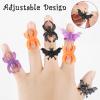 FOIMAS 100pcs Halloween Party Favor Spider Ring Plastic Spider Bat Ring Cupcake Topper for Trick or Treat Halloween Party Favor Home Decoration view 2