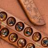 Lingle Deluxe Mancala Set: Real Wood Hinged Board with 48 Natural Multicolor Stones - Authentic African Petroglyphs, Foldable Design for 2-Player Strategy Game view 2
