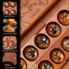 Lingle Deluxe Mancala Set: Real Wood Hinged Board with 48 Natural Multicolor Stones - Authentic African Petroglyphs, Foldable Design for 2-Player Strategy Game view 4