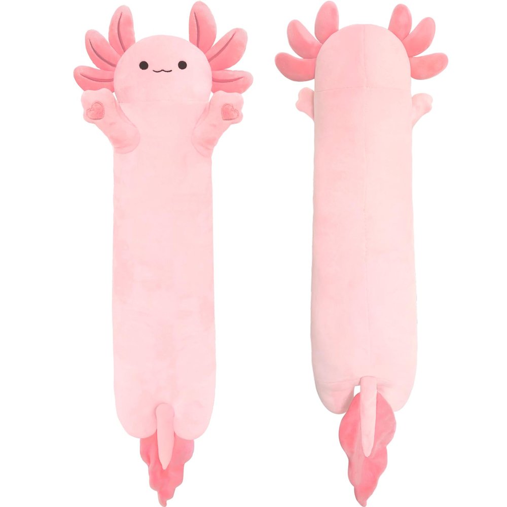 YUNCOL Axolotl Plush,Long Axolotls Plush Toys Pillow,19.6 Inch Cute Axolotl Stuffed Animal, Axolotls Plush Toy Gift for Girls Boys
