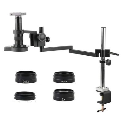Microscope Kit 120X180X 200X Zoom 41MP Video Microscope Camera Collapsible Adjustable Articulating Clamp Holder Arm Stand PCB Soldering Set Kit Microscope Lens Adapters ( Color : 37MP 2K HDMI USB , Si
