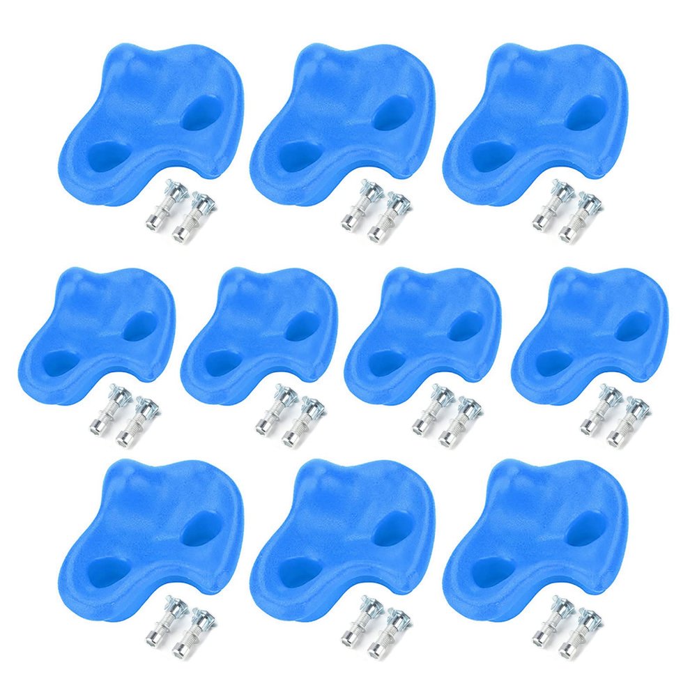 NOENNULL 10PCS Plastic Climbing Stone Rock Textured Rock Climbing Stone Rocks Wall Stones Kids Assorted Kit Bolt (Blue), NOENNULLoqwpmn9c28-02