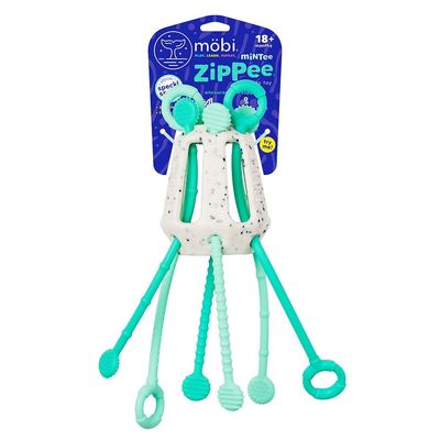 Mobi Zippee Activity Toy - Sensory Activities for Toddlers and Kids, BPA-Free and Food Grade Silicone, Montessori Learning Games for Ages +1 (Mintee)