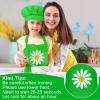 Bouiexye 1 Set Kids Apron and Chef Hat Set Children Apron Adjustable with 2 Pockets Children Chef Painting for Cooking Baking Painting Crafts Making (Green) view 4