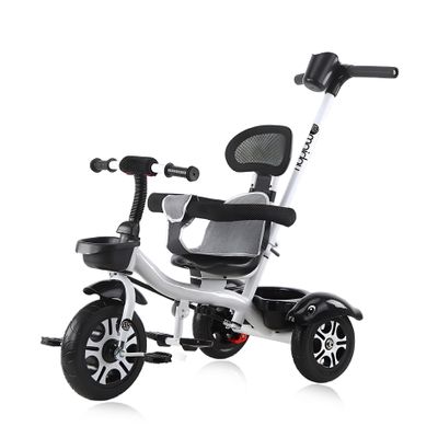 Oisei 4 in 1 Kids Tricycle Kids Trike,Kid Tricycle Stroller for 1-6 Year Olds,Boy & Girl Kid Stroller with Push Handle,Removable Guardrail,Adjustable Seat,Safety Guard,White