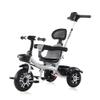 Oisei 4 in 1 Kids Tricycle Kids Trike,Kid Tricycle Stroller for 1-6 Year Olds,Boy & Girl Kid Stroller with Push Handle,Removable Guardrail,Adjustable Seat,Safety Guard,White view 1