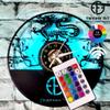 YanGxx Elegant Angel Wings Home Art Decor Wall Clock Angels Vinyl Record Wall Clock Guardian Angel Baby Room Nursery Silent Wall Watch with LED, Black view 3