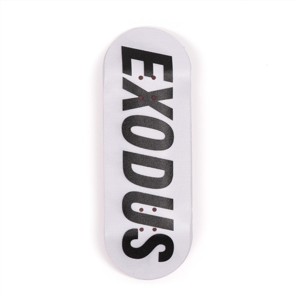 Exodus Deep Concave Fingerboard Deck (White Bold, 32mm)
