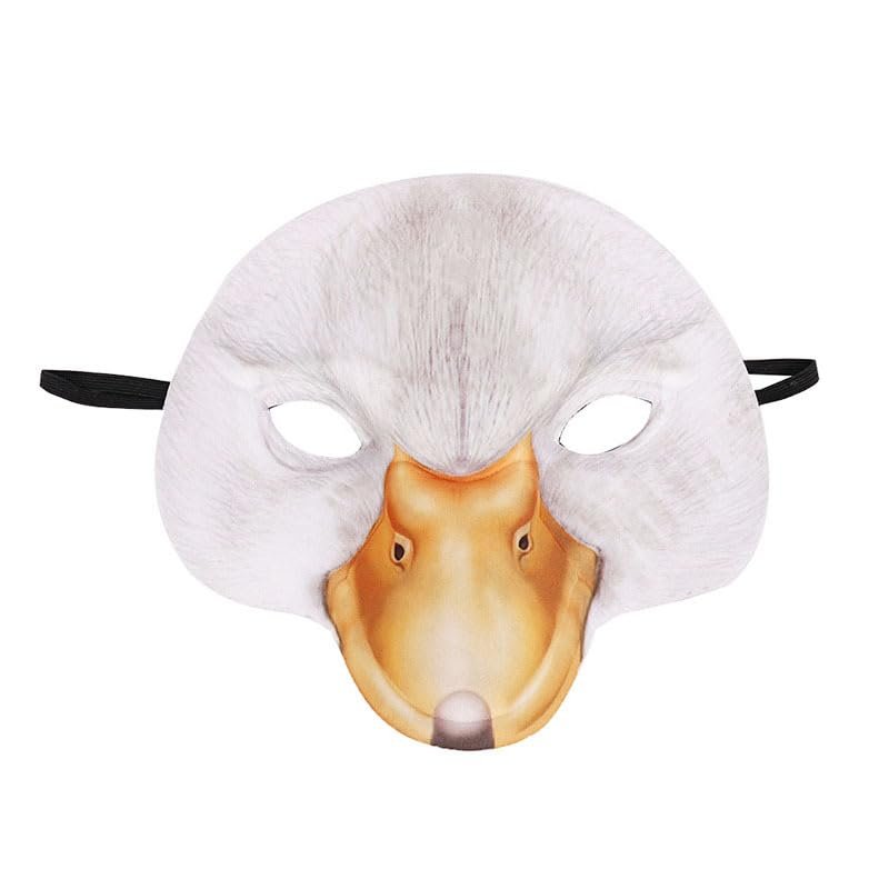 Aiffort 1Pcs Halloween White Duck Masks Animal Duck Mask Masquerade Duck Mask for Halloween Easter Carnival Costume Party Props