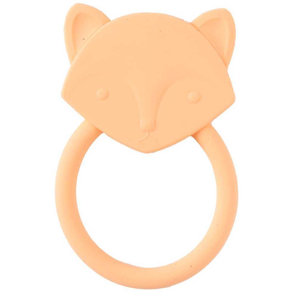 C.R. Gibson 100% Food Grade Silicone Fox Baby Teether for Infants, 2.75" x 4.25", Multicolor