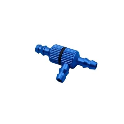 DingMotuo 1pcs Aluminum T Type 3 Way Fuel Pipe Nozzle with Fuel Filter Filling Nozzle Gasoline Glow Gas Fuel Jointer for RC Airplane (Size : Blue)