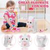 WorWoder 15PC Robot Plush Electronic Interactive Cats That Move and Meow Walking Wagging Lifelike Stuffed Kitten Toy pet for Girls Kid Parts (White) view 2