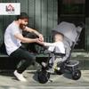 HOMCOM 6 in 1 Trike, Kids Tricycle, Pedal Push Bike w/Push Handle, Removable Canopy, 5-point Safety Belt, Storage, Cushion, Footrest, Brake, for 1-5 Years Toddler, Grey view 2