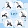 HOMCOM 6 in 1 Trike, Kids Tricycle, Pedal Push Bike w/Push Handle, Removable Canopy, 5-point Safety Belt, Storage, Cushion, Footrest, Brake, for 1-5 Years Toddler, Grey view 3