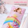 Kids Sleeping Bag Toddler Nap Mat with Removable Pillow, Large Foldable Sleeping Bag for Girls Boys, Easy Clean Slumber Bag with Double Zip for Camping School Preschool Daycare, 5924 inch view 4