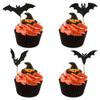 12 Pcs Halloween Cupcake Toppers, Halloween Bat Cake Decorations, Black Glitter Bat Cupcake Party Decorations, Cupcakes Picks Food Picks for Halloweens Theme Party, Bats Birthday, Baby Shower view 3