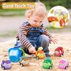 Baby Mini Car Toys for 1 Year Old Boy Gifts, 6 Sets Pull-Back Trucks for Toddlers Age 1-3, Infant Push and Go Friction Powered Vehicles, Early Educational Birthday Gift for 1 2 3 Year Olds Boy Girl view 4