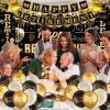 38PCS Black Gold Retirement Decorations for Men Women Black Gold Happy Retirement Banner Balloons Sash and Swirls The Legend Has Retired Porch Door Banner for Retirement Party Supplies view 2
